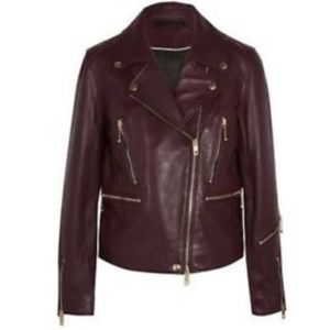 Rag & Bone Women's Burgundy Leather Jacket